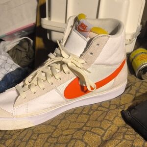 Nike Cream and Orange High-Top Sneaker